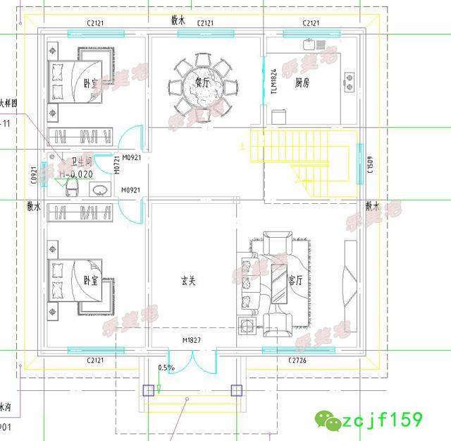 方正二層農(nóng)村小別墅設(shè)計(jì)圖，中式與歐式的完美碰撞！