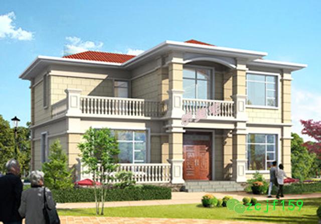 方正二層農(nóng)村小別墅設(shè)計(jì)圖，中式與歐式的完美碰撞！