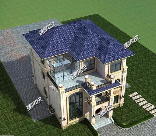 經濟實惠的三層別墅設計圖，等掙了錢就回鄉蓋別墅去，帶庭院和泳池，圖紙都準備好了