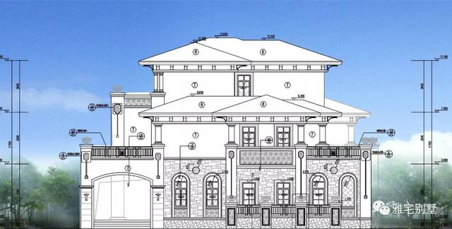 廣東三層歐式別墅設(shè)計(jì)圖，18x20米，挑空客廳，大露臺(tái)