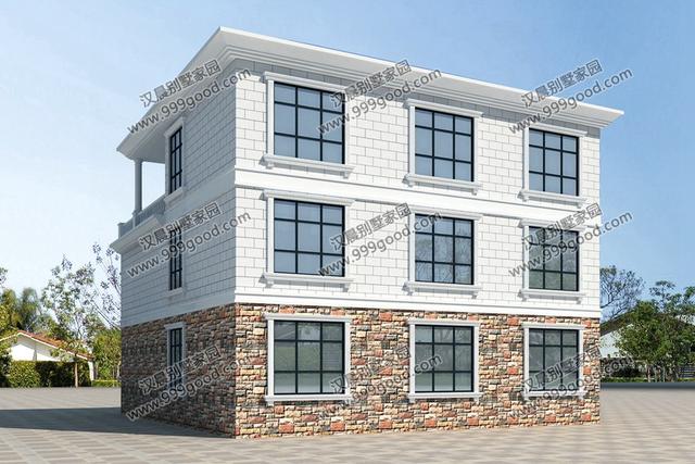 法式風格別墅設計圖，挑空客廳，拱形窗多露臺！