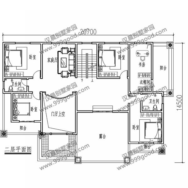法式風格別墅設計圖，挑空客廳，拱形窗多露臺！