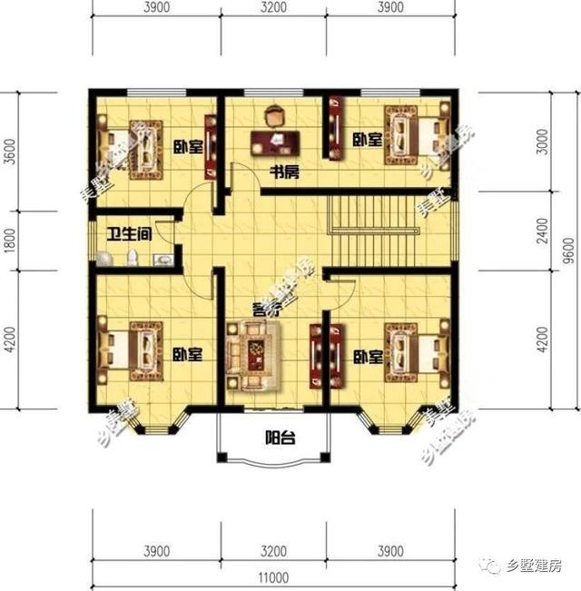 簡(jiǎn)歐風(fēng)別墅設(shè)計(jì)圖，11X9.6米帶閣樓設(shè)計(jì)別具一格，適合農(nóng)村自建！