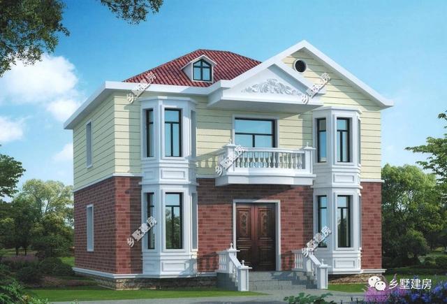 簡(jiǎn)歐風(fēng)別墅設(shè)計(jì)圖，11X9.6米帶閣樓設(shè)計(jì)別具一格，適合農(nóng)村自建！