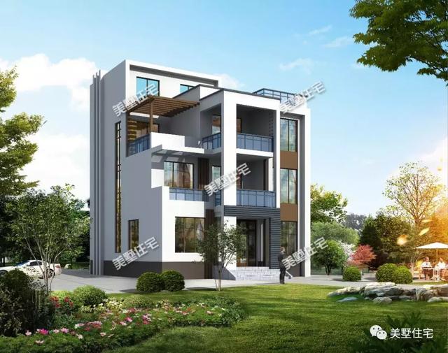 現(xiàn)代風(fēng)美墅設(shè)計圖，開間11米還帶堂屋和神臺，個性時尚又接地氣