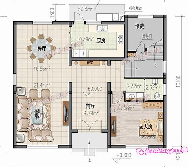 120平方米鄉村美式別墅設計鄉村二層小洋房設計圖施工圖