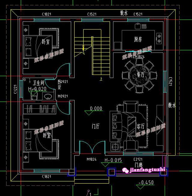 鄉村二層小別墅設計圖，建成案例圖與效果圖相似度99.9%