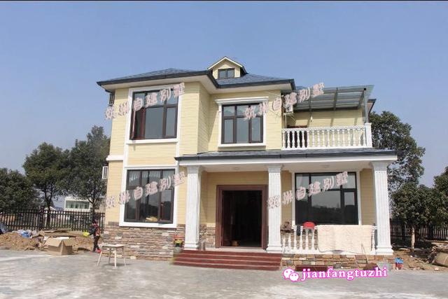 鄉村二層小別墅設計圖，建成案例圖與效果圖相似度99.9%