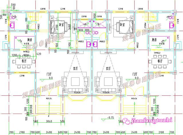 農村兄弟曬房，二層雙拼別墅設計圖，獨樂樂不如眾樂樂！