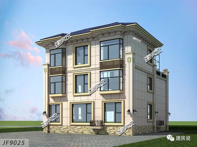 145㎡的3層別墅設計圖推薦，氣派又實用，建棟面子賺足了