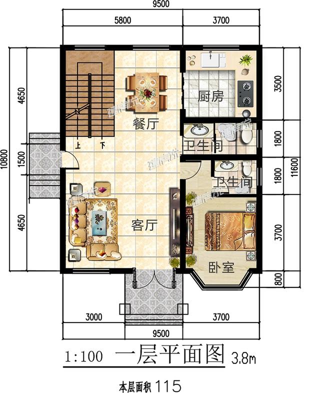 好消息！占地115平的二層別墅設計圖，你有30萬就能拿下