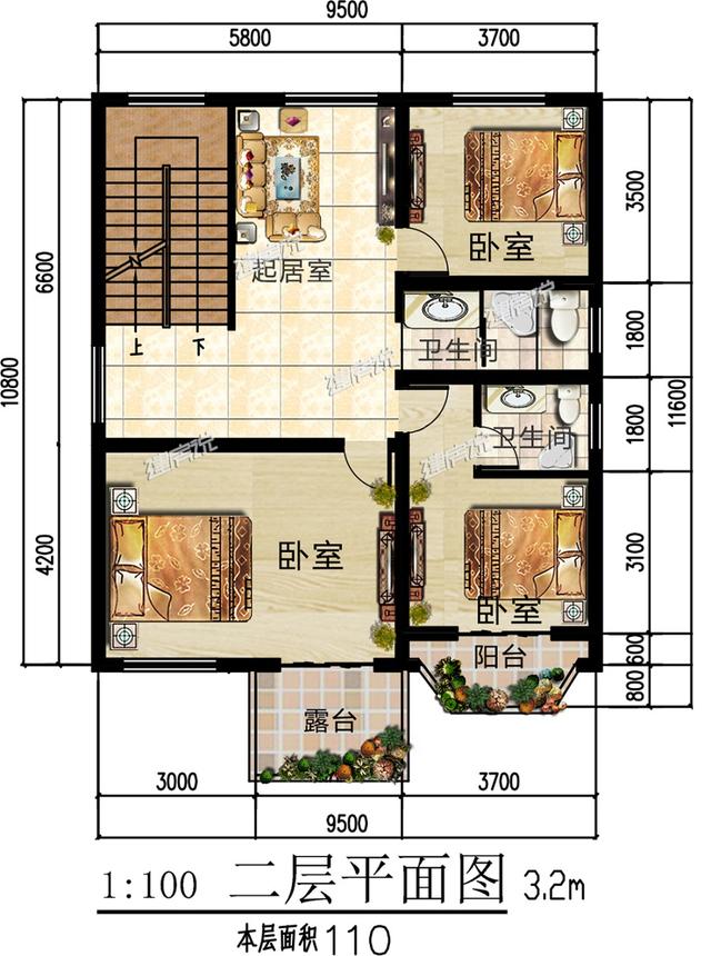 好消息！占地115平的二層別墅設計圖，你有30萬就能拿下