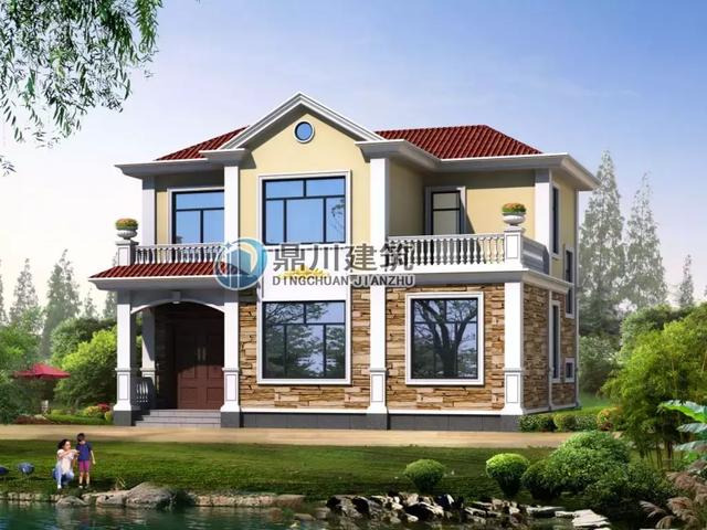 二層小別墅設計圖，進深8米，18萬造價經濟實用，農村都能建！