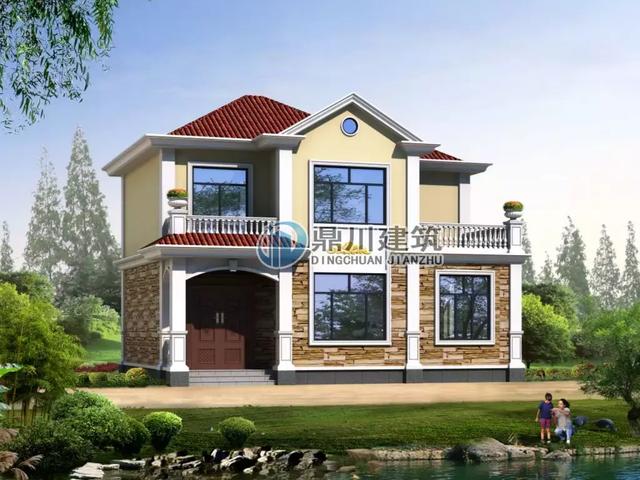 二層小別墅設計圖，進深8米，18萬造價經濟實用，農村都能建！