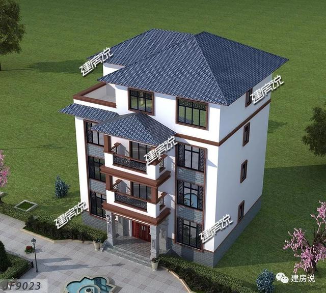 新中式設(shè)計(jì)圖，四兄弟合建146㎡，每人只出20萬，碾壓全村自建房