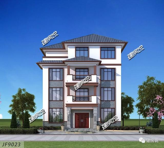 新中式設(shè)計(jì)圖，四兄弟合建146㎡，每人只出20萬，碾壓全村自建房