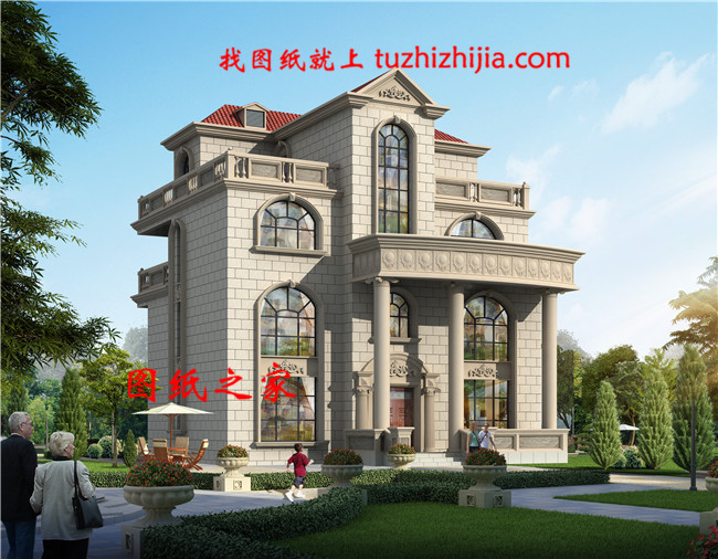 最新豪華四層別墅設(shè)計(jì)圖紙,客廳中空,豪華大氣