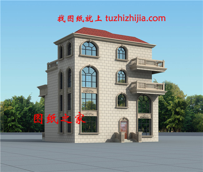 最新豪華四層別墅設(shè)計(jì)圖紙,客廳中空,豪華大氣