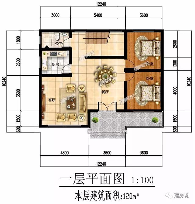 二層別墅設計圖，120㎡30萬可建，你說劃算不劃算？