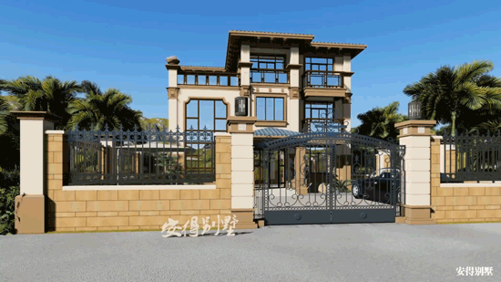 豪華3層歐式別墅設(shè)計(jì)圖，12x14室內(nèi)挑空大廳、超多臥室，驚艷全村