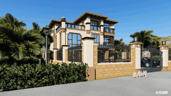 豪華3層歐式別墅設(shè)計(jì)圖，12x14室內(nèi)挑空大廳、超多臥室，驚艷全村