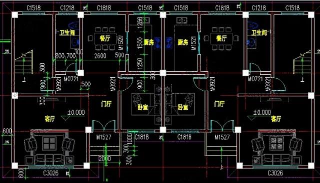 農村兩兄弟雙拼設計圖：35萬單戶有4臥室，現代復古風格相結合！