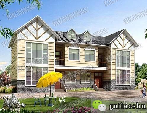 農村兩兄弟雙拼設計圖：35萬單戶有4臥室，現代復古風格相結合！