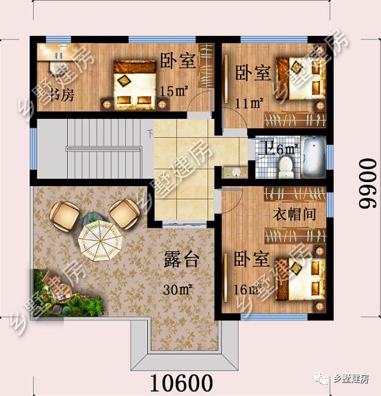 三層別墅設計圖，10X10米的宅基地建這款，實惠又氣派，快來建一棟！