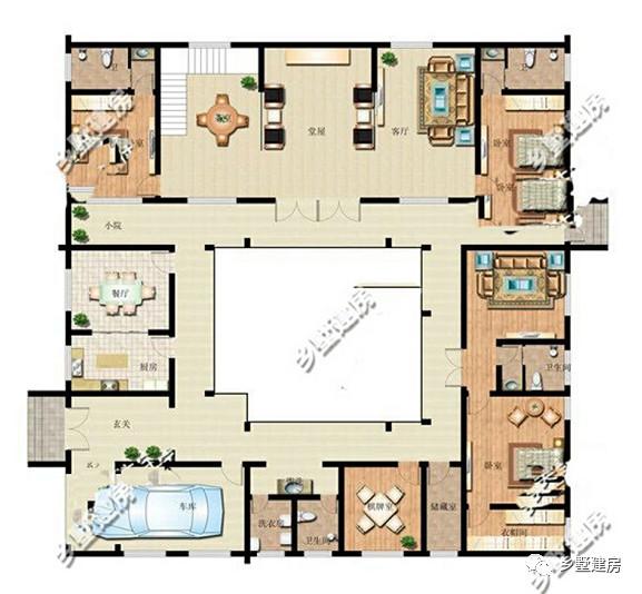 21X21米四合院別墅設計圖，舒適大氣，是最好的天人合一！