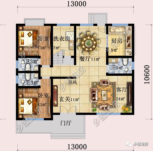 鄉村別墅設計圖，好看實用才是好用，帶有時尚陽光房，讓鄰居踏破門檻！