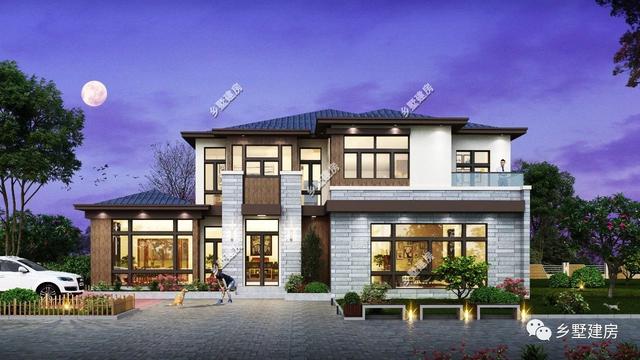 經濟實用的別墅設計圖推薦給你們，建筑線條鮮明，凹凸有致，穩重大氣