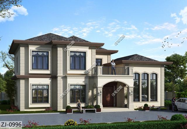 自建雙層歐式別墅，這款別墅設計圖設計真是絕了