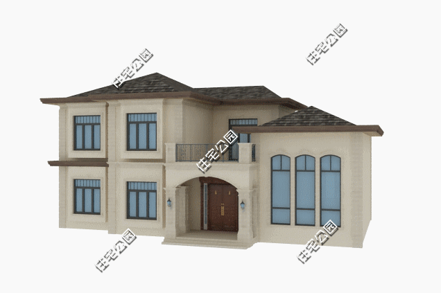 自建雙層歐式別墅，這款別墅設計圖設計真是絕了