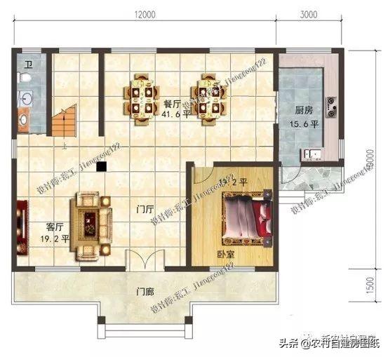 戶型方正面積適中的經濟型二層農村別墅設計圖，二三十萬就能建