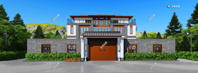 新中式三層別墅設計圖，戶型實用、外觀精美、施工簡單！