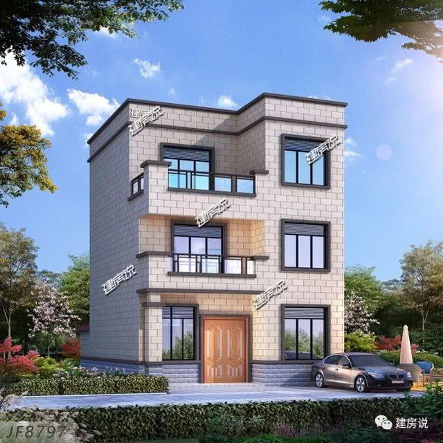 經典別墅設計圖，面寬僅8米，也能建實用好房，讓你風光返鄉