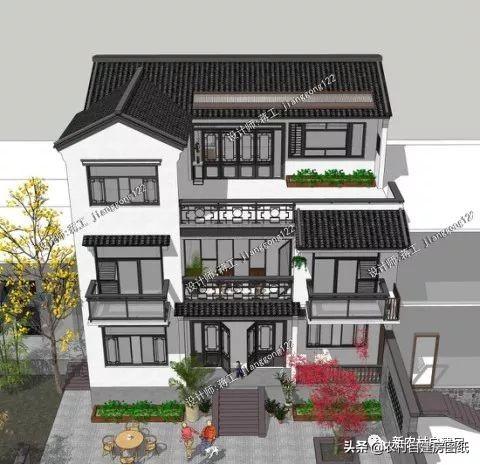 11×9米新中式農(nóng)村別墅設(shè)計(jì)圖，古色古香，一般人建不了