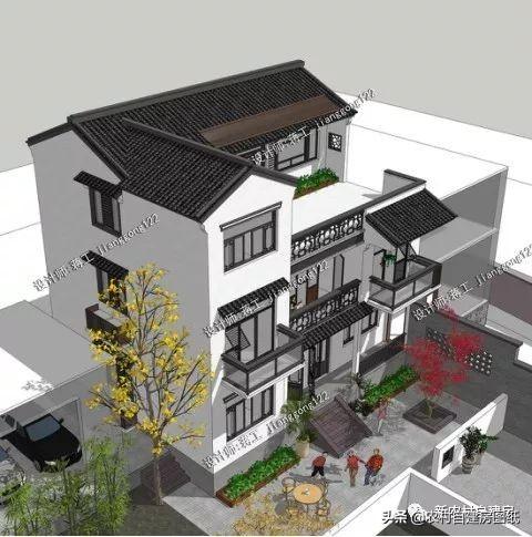 11×9米新中式農(nóng)村別墅設(shè)計(jì)圖，古色古香，一般人建不了