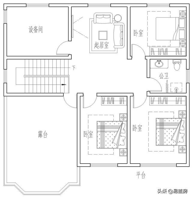 歐式別墅設計圖，河北農村39萬建起，有露臺可停車，室內輪椅使用沒問題，真舒服