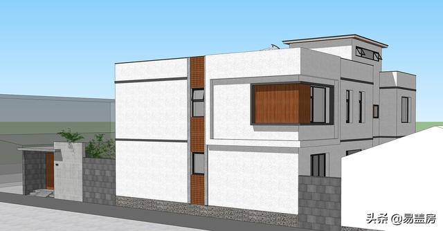 農(nóng)村別墅設(shè)計(jì)圖，平屋頂帶庭院，北京現(xiàn)代小院通透開(kāi)闊，老人都稱贊