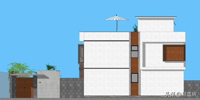 農(nóng)村別墅設(shè)計(jì)圖，平屋頂帶庭院，北京現(xiàn)代小院通透開(kāi)闊，老人都稱贊