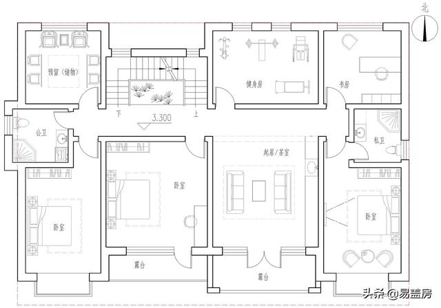 農(nóng)村別墅設(shè)計(jì)圖，平屋頂帶庭院，北京現(xiàn)代小院通透開(kāi)闊，老人都稱贊