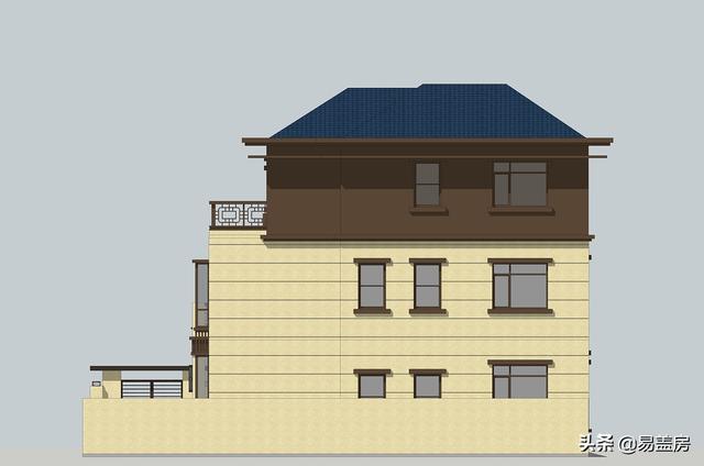 河南農(nóng)村大氣新中式別墅設(shè)計圖，3露臺7臥室庭院實用，60萬建成村內(nèi)最美