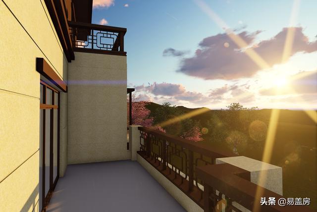 河南農(nóng)村大氣新中式別墅設(shè)計圖，3露臺7臥室庭院實用，60萬建成村內(nèi)最美