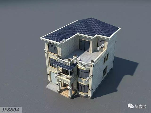 帶車庫的歐式別墅設計圖，123平34萬建，分分鐘秒殺商品房