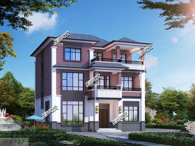 最牛新中式別墅設計圖，47萬蓋棟，居然成全村建房地標