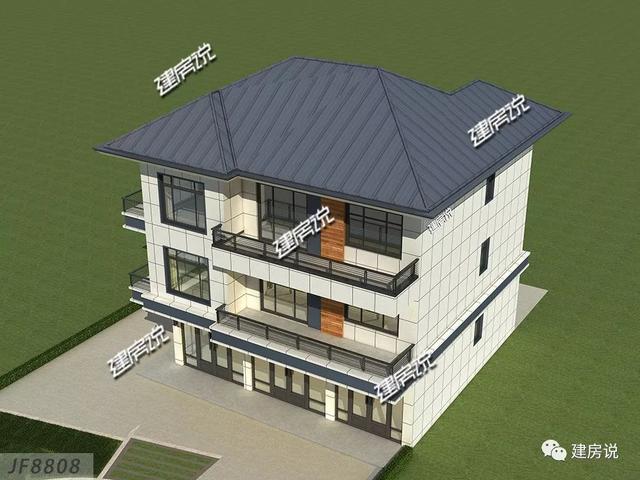 136㎡三層別墅設計圖，帶有大門店，這是一棟能生財的房子