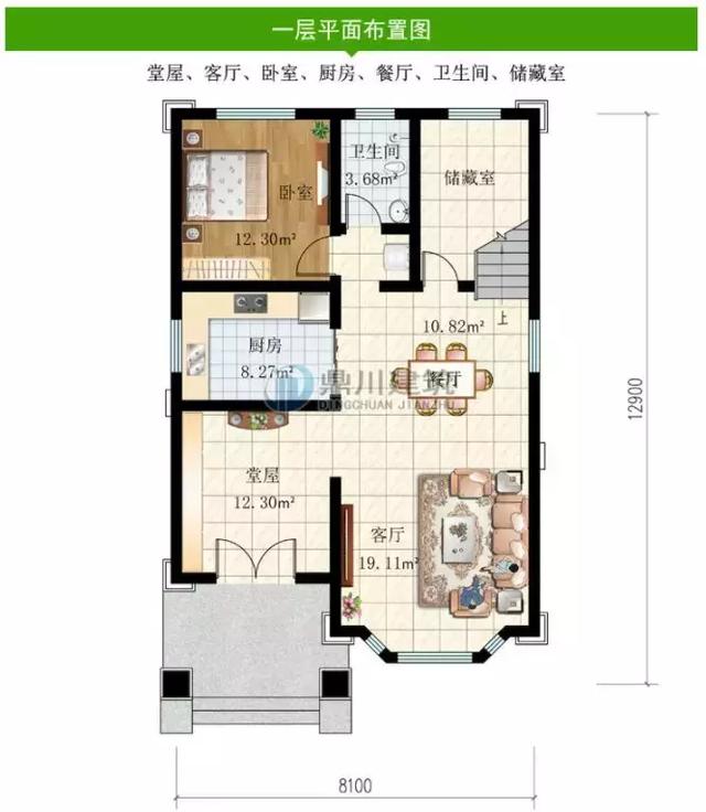 面寬8米建三層別墅設計圖，5室4廳帶堂屋造價才27萬，大氣不輸百萬別墅