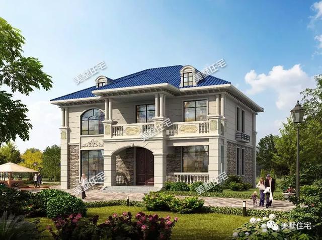 方正實用的二層小別墅設計圖，挑高客廳+中西雙廚，建議你別錯過