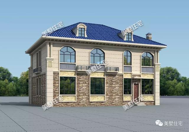 方正實用的二層小別墅設計圖，挑高客廳+中西雙廚，建議你別錯過